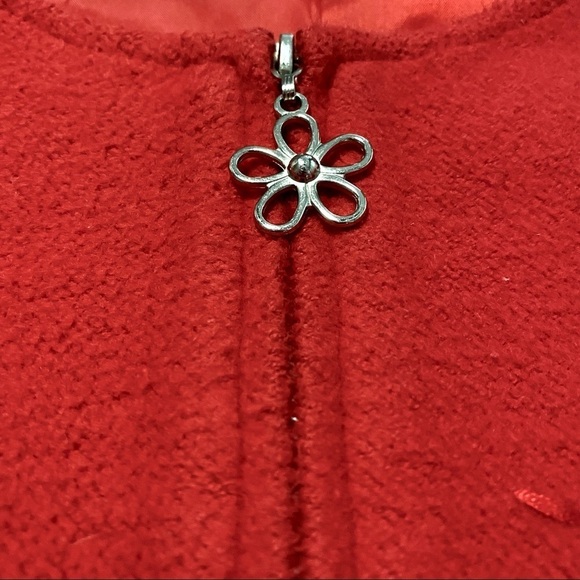 Vintage Red Floral Felted Appliqué Blazer Jacket  Sz 12 Beaded - Picture 7 of 13